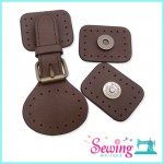 SNAP BUTTON - LEATHER-11CM(BROWN)